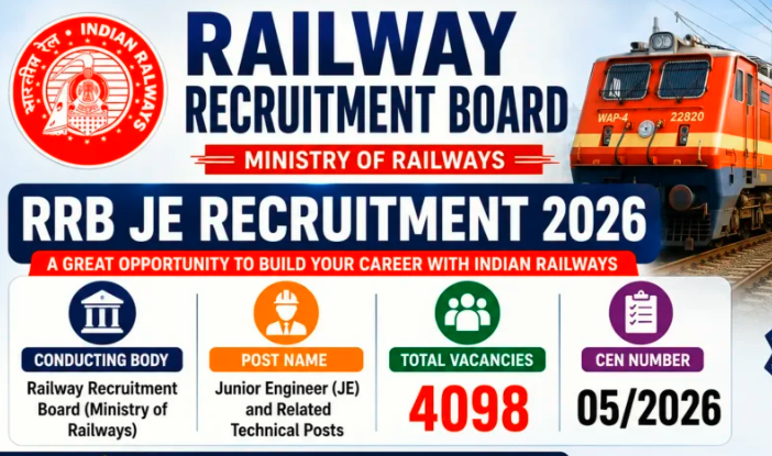 RRB Junior Engineer Recruitment 2026: 4098 Vacancies Announced